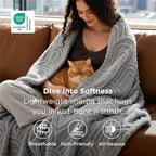Bedsure GentleSoft Twin Blanket for Bed - Cozy Soft Blankets for Women, Cute Small Fleece Throws for Girls, Graduation Decorations Gift for Her Him School Dorm, Light Grey, 60x80 Inches