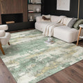 GENIMO No Crease Non Slip 6x9 Area Rugs for Living Room, Craft Woven Modern Rug, Soft Floor Carpet, Single-Piece Rugs for Bedroom, Dining Room, Office, Green Gray