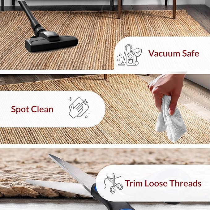 nuLOOM 10x14 Rigo Jute Hand Woven Area Rug, Natural, Solid Farmhouse Design, Natural Fiber, For Bedroom, Living Room, Dining Room, Hallway, Office, Kitchen, Entryway