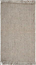 SAFAVIEH Natural Fiber Collection Accent Rug - 3' x 5', Silver & Natural, Handmade Woven Fringe Jute, Ideal for High Traffic Areas in Entryway, Living Room, Bedroom (NF826G)