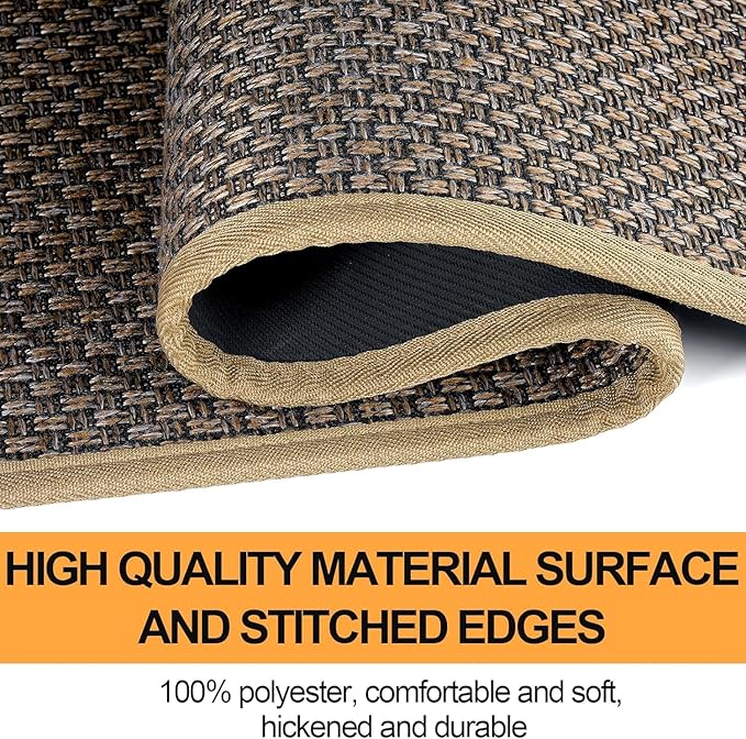 Kitchen Mat Set of 2 PCS, Cushioned Non Slip Rugs for Kitchen Floor, Absorbent Runner Comfort Standing Mats Washable for Kitchen, Office, Home (Brown, 17.3"x30"+17.3"x71")