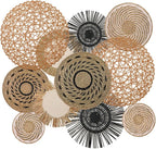 Tatuo 11 Pcs Boho Wall Basket Decor Decorative Bulrush Woven Basket Wall Decor Art Round Farmhouse Hanging Baskets for Kitchen Rustic Home Summer Decorations, Multi Sizes(Flower)