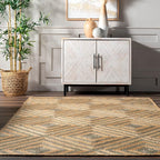 Rugs USA Dogwood Tiled Jute Area Rug, 5x8, Natural