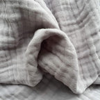 KyraHome 100% Organic Cotton Throw Blanket, 90x104 King Size Muslin Blankets for Adults, Couch, Plant Dyed, Breathable Lightweight Gauze Bed Throw Blanket All Season, Light Grey,