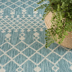 Nourison Home Positano Aqua 7' x 10' Area Rug - Easy Clean, Non Shedding, Bed Room, Living Room, Dining Room, Kitchen (7' x 10')