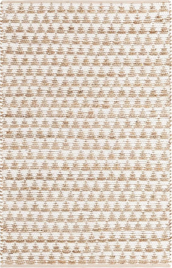 Unique Loom Chindi Jute Collection Area Rug (4' 1" x 6' 1" Rectangle, White/ Natural)