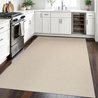 EARTHALL Woven Area Rugs 5x7 Ft Washable Living Room Rugs Non Slip Rubber Backed Dining Room Rug Braided Bedroom Rugs Indoor Floor Carpet for Living Room, Bedroom, Dining Room, Beige/Khaki