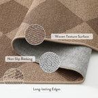 Lahome Colette Checkered Easy Jute Rug, 2x3 Entryway Rug Indoor Outdoor Front Door Mat, Farmhouse Neutral Non Slip Non Shedding Washable Kitchen Mats for Floor Foyer