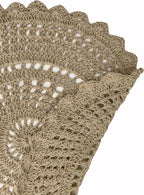 Ramanta Home Jute Handmade Natural Crochet Woven Rug 3 Feet Round, Anti- Slip Circle Boho Farmhouse Accent Area Rugs for Living Room, Kitchen, Bedroom | Nursery Costal Neutral Floor Patio Mat