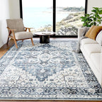 AMADA HOMEFURNISHING 5x7 Area Rugs, Washable Living Room Rug Low-Profile with Non-Slip Backing & Durable Edge Binding, Vintage 5x7 Rugs for Living Room, Bedroom, Dinning Room