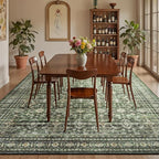 Lofus 10x14 Area Rug for Living Room,Green Washable Large Rugs with Non-Slip Backing,Soft Boho Carpets for Bedroom Dining Room Home Office Indoor Nursery