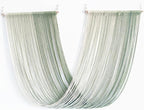 QULBUJ Dip Dye Large Macrame Wall Hanging Tie-Dye Yarn Tapestry Home Boho Wall Decor Ombre Art Headboard Bedroom Living Room 52" Wx34 L,Green
