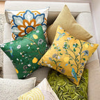 MUSSEL Dark Green Floral Pillow Covers 12x20 Set of 2, Velvet Wild Flower Plant Throw Pillows Case, Square Farmhouse Decor Cushion Covers for Home Sofa Bed Couch