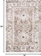 SAFAVIEH Vintage Hamadan Collection Area Rug - 6'7" x 9', Brown & Ivory, Traditional Persian Design, Non-Shedding & Easy to Clean, Ideal for Living Room, Bedroom, Dining Space (VTH211T)