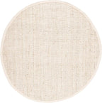SAFAVIEH Natural Fiber Collection Area Rug - 7' Round, Ivory, Handmade Farmhouse Jute, Ideal for High Traffic Areas in Living Room, Bedroom (NF730A)