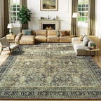 Lessymo Washable Area Rug for Living Room,8x10 Dark Brow Large Rugs with Non-Slip Backing,Soft Boho Carpets for Bedroom Dining Room Nursery Home Office