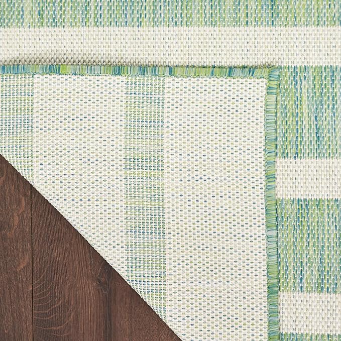 Nourison Home Positano Blue Green Ivory 6' x 9' Area Rug - Easy Clean, Non Shedding, Bed Room, Living Room, Dining Room, Kitchen (6' x 9')