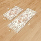 KIMODE Farmhouse Kitchen Mats,Anti Fatigue Kitchen Rugs Sets of 2, Non Slip Waterproof Kitchen Floor Mats, Ergonomic Cushioned Comfort Standing Mat for Laundry, Office, Sink,Desk,Mutil-Khaki