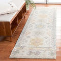 SAFAVIEH Micro-Loop Collection Runner Rug - 2'3" x 8', Ivory & Blue, Handmade Boho Rustic Wool, Ideal for High Traffic Areas in Living Room, Bedroom (MLP476M)