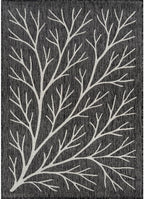 Washable Indoor Outdoor Rug 5x7 Modern Area Rugs Branch Pattern Non Shedding Waterproof Easy Clean Patio Deck Porch Living Room Bedroom Garden RV (5 X 7 Dark Gray)