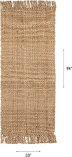 Hausattire Hand Woven Jute Runner Area Rug 2.5'x8' - Natural,Reversible Farmhouse Boho Rustic Area Runner Rugs for Hallway, Kitchen,Living Room,Bedroom|Decorative Floor Rugs-30x96 Inches