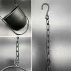 Metal Hanging Planters, 2pcs Black Hanging Planters for Indoor & Outdoor Plants, No Plant incld