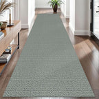 EARTHALL Washable Runner Rug 3x10 Ft Non Slip Runners for Hallways Long Cotton Rubber Backed Kitchen Runner Braided Indoor Floor Carpet Runners for Entryway, Hallway, Kitchen, Green/Grey