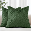 decorUhome Cozy Textured Euro Sham Throw Pillow Covers 24x24 Inch Set of 2, Soft Plush Faux Wool Forest Elf Accent Couch Pillow Covers for Modern Farmhouse Sofa Bed Living Room