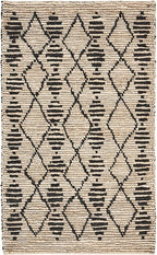 SAFAVIEH Bohemian Collection 3' x 5' Beige / Black BOH703Z Handmade Moroccan Tribal Jute Area Rug