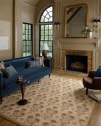 Loloi Chris Loves Julia Rue Collection RUE-01 Wheat/Sage 2'-3" x 3'-9" Accent Rug Jute Neutral Floral Living Room Bedroom Rug