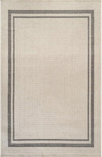 Beverly Rug Easy Jute Bordered Rug 10x14 Washable Large Indoor Outdoor Area Rugs for Living Dining Room Patio Office Stain Resistant Non Shedding Casual Indoor Outside Carpet 10 x 14 Off-White
