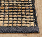 Chardin home 2x5 Jute Cotton Hand Woven Runner Rug | Braided Hallway Rug, Boho Rustic Style, Natural Jute/Black | Farmhouse Vintage Rugs for Entryway, Hallway, Foyer, or Kitchen