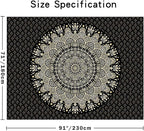 Edeesky Black Mandala Tapestry Wall Hanging Psychedelic Medallion Wall Tapestry Aesthetic Indian Hippie Decor Bohemian Art Boho Home Decoration Blanket for Bedroom,Living Room,Dorm