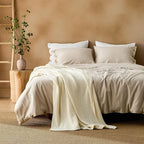 Bedsure 100% Cotton Muslin Blankets for Adults Large Throw 50x70 Inches - 4-Layer Breathable and Lightweight, Soft Boho Gauze Muslin Cotton Blanket for Couch Decor Travel Summer, Cream