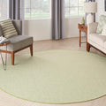 Nourison Home Courtyard Ivory Green 6' x Round Area Rug - Easy Clean, Non Shedding, Bed Room, Living Room, Dining Room, Kitchen (6' x Round)