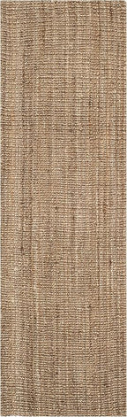 SAFAVIEH Natural Fiber Collection Runner Rug - 2'6" x 6', Natural & Grey, Handmade Jute, Farmhouse Style, Chunky Textured Thick Pile (NF447M)