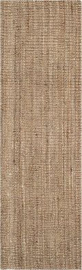 SAFAVIEH Natural Fiber Collection Runner Rug - 2'6" x 8', Natural & Grey, Handmade Jute, Farmhouse Style, Chunky Textured Thick Pile (NF447M)