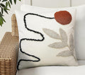 Merrycolor Abstract Boho Pillow Covers Tufted Mid Century Modern Throw Pillows Minimalism Aesthetic Textured Pillow Cover Sun Leaf Boho Pillows Decorative Throw Pillows for Bed Couch Sofa,18x18
