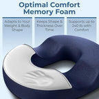 5 STARS UNITED Donut Pillow Hemorrhoid Tailbone Cushion – Large Cushion for Pain Relief – Coccyx, Prostate, Sciatica, Pelvic Floor, Pressure Sores, Pregnancy, Postpartum Recovery, Blue