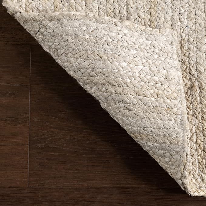 nuLOOM 12x18 Rigo Jute Hand Woven Area Rug, Off White, Solid Farmhouse Design, Natural Fiber, For Bedroom, Living Room, Dining Room, Hallway, Office, Kitchen, Entryway