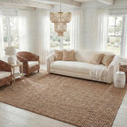 SAFAVIEH Area Rug 6x9 - Natural Fiber Collection - Natural Brown, Handmade Jute, Farmhouse Style, Chunky Textured Thick Pile (NF447A)