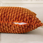Set of 4 Burnt Orange Decorative Throw Pillow Covers 26x26 Inch Corduroy Pillow Covers for Bed Couch Sofa Living Room Soft Square Cushion Cases