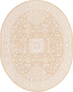 Rugs.com Outdoor Aztec Collection Rug – 8' x 10' Oval Natural Flatweave Rug Perfect for Living Rooms, Large Dining Rooms, Open Floorplans