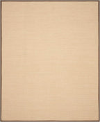 SAFAVIEH Area Rug 8x10 - Natural Fiber Collection - Large - Maize & Brown, Sisal, Woven Design with Border (NF141C)