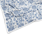 Floral Blanket Blue Floral Throw Blanket, Botanical Flowers Blankets, Soft, Flannel, Warm, Boho Flowers Bed Blankets All Season for Couch Bedroom Living Room, Blue-3 50X60 Inch
