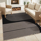 GarveeHome Modern Rainbow Easy Jute Rug 5x7, Washable Area Rugs for Living Room Bedroom Farmhouse Dining Room, Contemporary Neutral Non Slip Non Shedding Floor Carpet for Office RV Patio