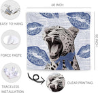 WNAGT Retro Trendy Leopard Tapestry Wall Hanging, Cheetah Leopard Room Decor, Vintage Funky Cheetah Print Lips Wall Blanket Decor for Girls Bedroom Dorm Apartment Home, 50x60 Inch(Blue)