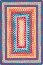 SAFAVIEH Washable Rug Outdoor Braided Collection - 2' x 3', Red & Orange, Handmade & Reversible, Non-Shedding & Easy to Clean, Ideal for Entryway, Patio, Kitchen, Mudroom, Front Door (BRD308Q)