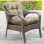 QILLOWAY Outdoor Seat/Back Chair Cushion Tufted Pillow, Spring/Summer Seasonal Replacement Cushions - Set of 2 (Beige)