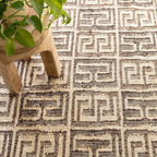 Dash and Albert Auricula Handwoven Jute Rug, 10 X 14 Feet, Black/Neutral Geometric Pattern - Premium Luxury Hotel Quality Soft Breathable Hypoallergenic Machine Washable Easy Care All Season